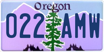 OR license plate 022AMW
