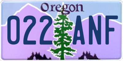 OR license plate 022ANF