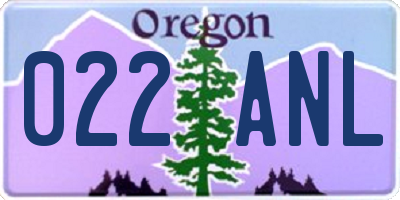 OR license plate 022ANL