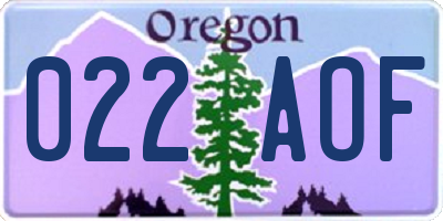 OR license plate 022AOF