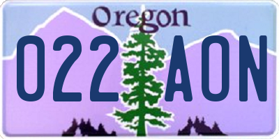 OR license plate 022AON