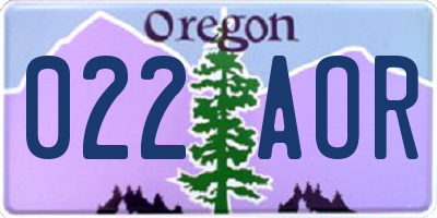 OR license plate 022AOR