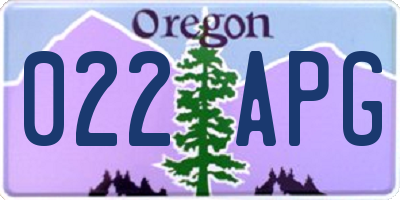 OR license plate 022APG