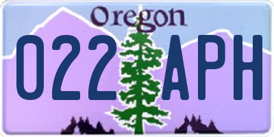 OR license plate 022APH