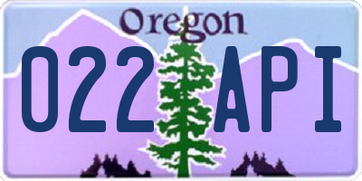 OR license plate 022API