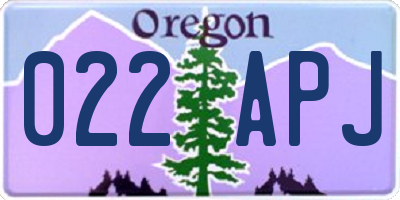 OR license plate 022APJ
