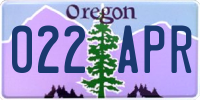 OR license plate 022APR