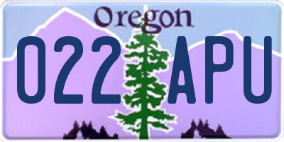 OR license plate 022APU