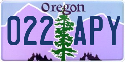 OR license plate 022APY