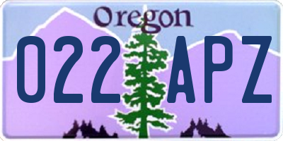 OR license plate 022APZ