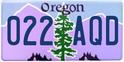 OR license plate 022AQD