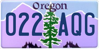 OR license plate 022AQG