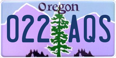 OR license plate 022AQS