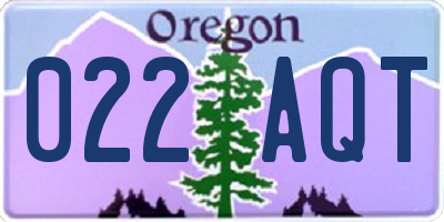 OR license plate 022AQT