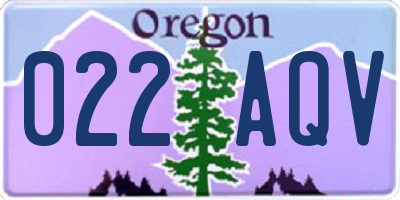 OR license plate 022AQV