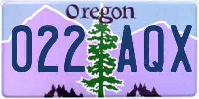 OR license plate 022AQX