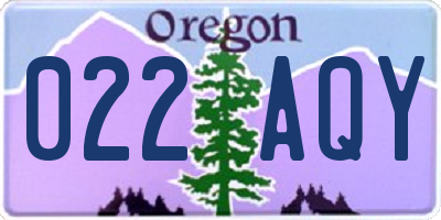OR license plate 022AQY