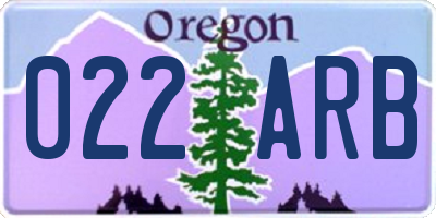 OR license plate 022ARB