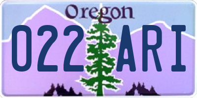 OR license plate 022ARI