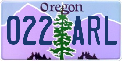 OR license plate 022ARL