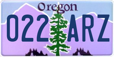 OR license plate 022ARZ