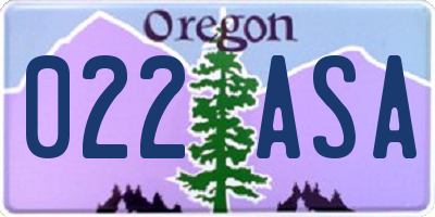 OR license plate 022ASA
