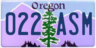 OR license plate 022ASM