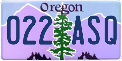 OR license plate 022ASQ