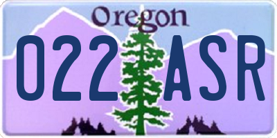 OR license plate 022ASR