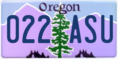 OR license plate 022ASU