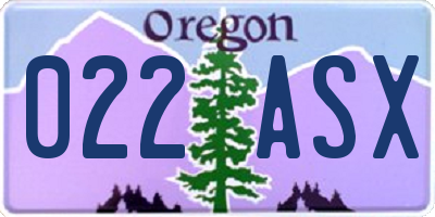 OR license plate 022ASX