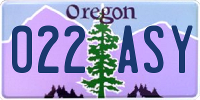 OR license plate 022ASY