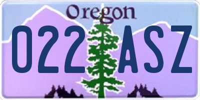 OR license plate 022ASZ