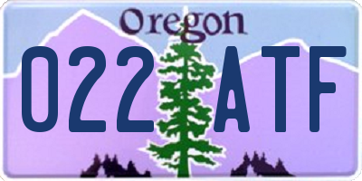 OR license plate 022ATF