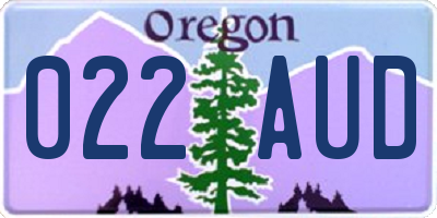 OR license plate 022AUD