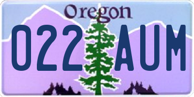 OR license plate 022AUM