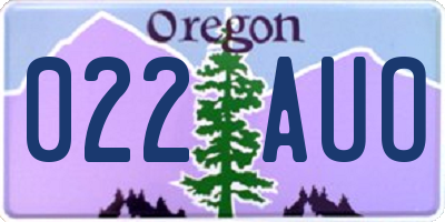 OR license plate 022AUO