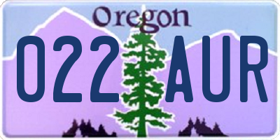 OR license plate 022AUR