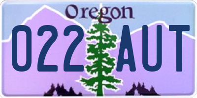 OR license plate 022AUT
