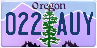 OR license plate 022AUY