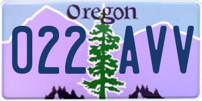 OR license plate 022AVV