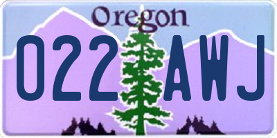 OR license plate 022AWJ