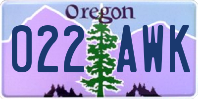 OR license plate 022AWK