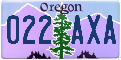 OR license plate 022AXA