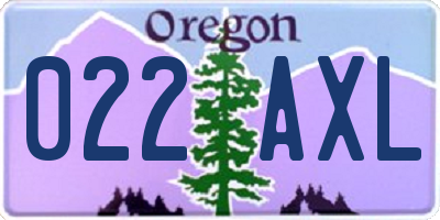 OR license plate 022AXL