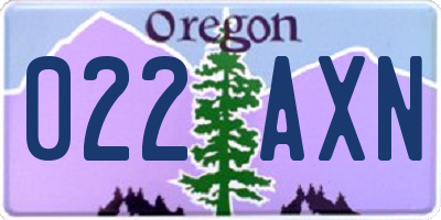 OR license plate 022AXN
