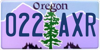OR license plate 022AXR