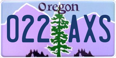OR license plate 022AXS