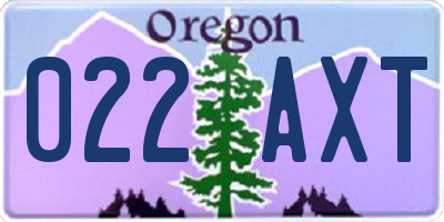OR license plate 022AXT