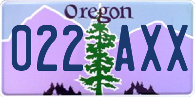 OR license plate 022AXX